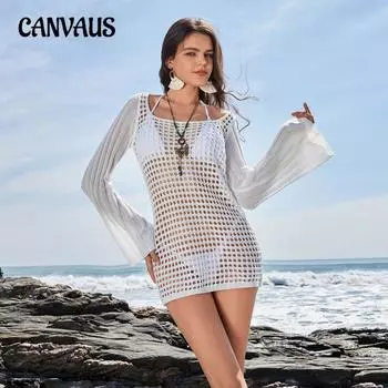 Женские накидки на пляжное платье, однотонный сексуальный трикотажный пляжный купальник-бикини, накидка на солнцезащитные очки S белый