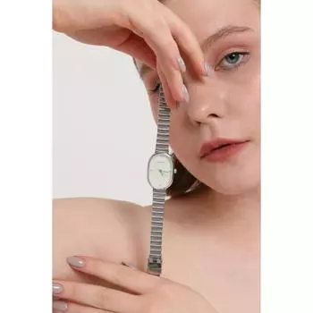 Женские наручные часы Aouda с белым циферблатом и серебряным ремешком