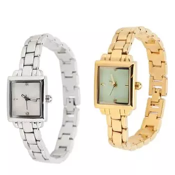 Женские наручные часы из нержавеющей стали со стразами, модные прямоугольные, водонепроницаемые, 30 м, женские часы для D Silver Case Silver Dial