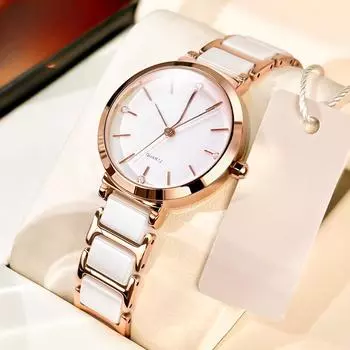 Женские наручные часы, роскошные брендовые часы для женщин, элегантный браслет, водонепроницаемые, модные кварцевые женские часы