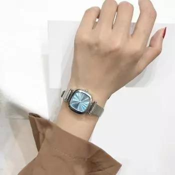 Женские наручные часы с квадратным циферблатом, регулируемым стальным ремешком, кварцевым механизмом, женские классические деловые наручные часы с браслетом, модные ювелирные изделия