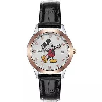 Женские наручные часы с Микки Маусом и Микки Маусом, яркий кожаный ремешок с кубическим украшением, D11528, популярные корейские часы