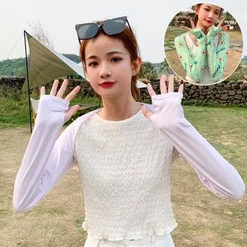 Женские нарукавники, чехлы для рукавов, защита от солнца, для верховой езды, вождения, для улицы, цветные, с принтом