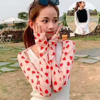 Женские нарукавники, чехлы для рукавов, защита от солнца, для верховой езды, вождения, для улицы, цветные, с принтом