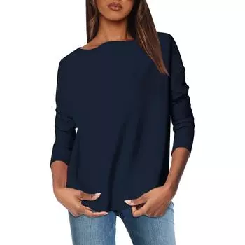 Женские негабаритные толстовки с круглым вырезом, футболки с длинными рукавами и цветными блоками, повседневные топы L чёрный