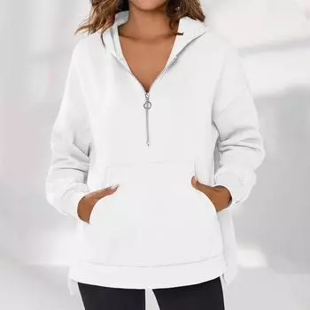 Женские негабаритные толстовки с круглым вырезом, футболки с длинными рукавами и цветными блоками, повседневные топы L бежевый