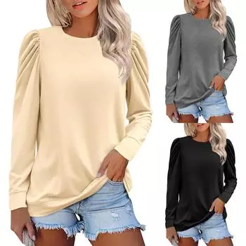Женские негабаритные толстовки с круглым вырезом, футболки с длинными рукавами и цветными блоками, повседневные топы L бежевый