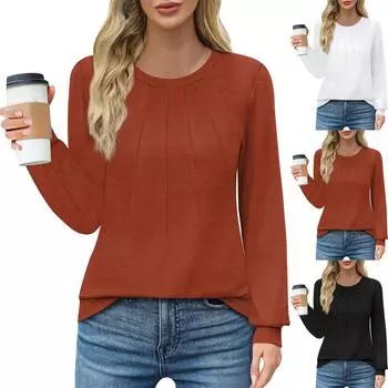 Женские негабаритные толстовки с круглым вырезом, футболки с длинными рукавами и цветными блоками, повседневные топы M чёрный