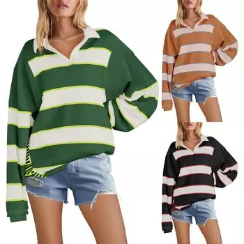 Женские негабаритные толстовки с круглым вырезом, футболки с длинными рукавами и цветными блоками, повседневные топы M белый