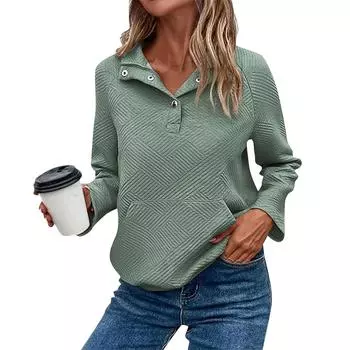 Женские негабаритные толстовки с круглым вырезом, футболки с длинными рукавами и цветными блоками, повседневные топы L хаки