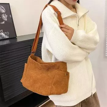 Женские нейлоновые сумки через плечо с застежкой-молнией, однотонные сумки через плечо большой вместимости, повседневные и элегантные