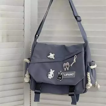 Женские нейлоновые сумки через плечо, унисекс, большая вместимость, сумки через плечо для подростков, школьные сумки для школьников чёрный