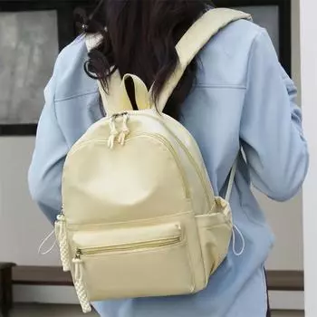 Женские нейлоновые сумки на молнии, однотонные рюкзаки для женщин, простота, новинка