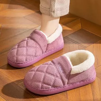 Женские нескользящие хлопковые тапочки Cixi - теплая мягкая домашняя обувь для пар на весну, осень и зиму 36/37