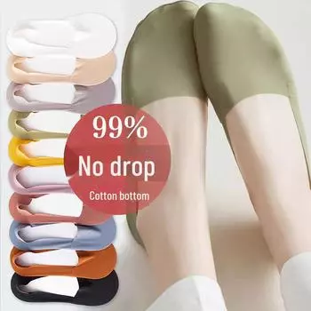 «Женские нескользящие невидимые носки-лодочки Ice Silk — летние тонкие, с неглубокой хлопковой подошвой, однотонные». Simple Packaging