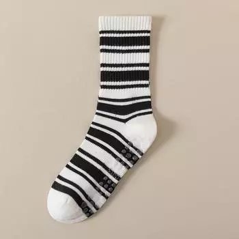 Женские нескользящие носки для йоги с захватами из хлопка средней длины, дышащие, для фитнеса, танцев, тренировок у станка, пилатеса as the picture