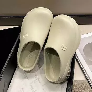 Женские нескользящие поварские тапочки на толстой подошве, увеличивающие рост 38-39 хаки