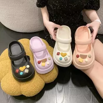 Женские нескользящие сандалии с толстой подошвой 2025 года для использования в помещении и на улице 36-37