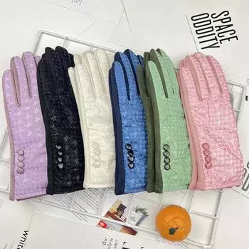 Женские несмываемые ветрозащитные перчатки из пухового хлопка, глянцевые термоперчатки, перчатки для пар, перчатки из бархата для езды на велосипеде на открытом воздухе One Size розовый