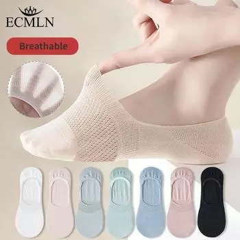Женские невидимые хлопковые носки-лодочки, сетчатые дышащие силиконовые нескользящие носки до щиколотки с низким вырезом 35-41 белый