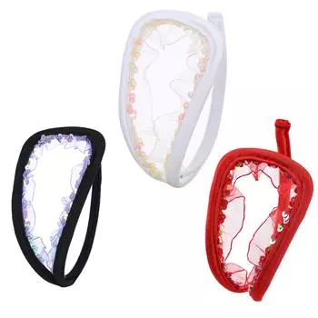 Женские невидимые кружевные стринги C-String с ажурными оборками и пайетками для прозрачных платьев One Size