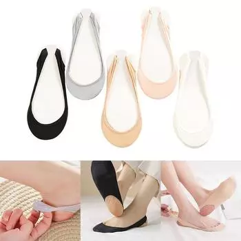 Женские невидимые носки для передней части стопы, нескользящие летние невидимые носки-лодочки, шелковые носки-лодочки