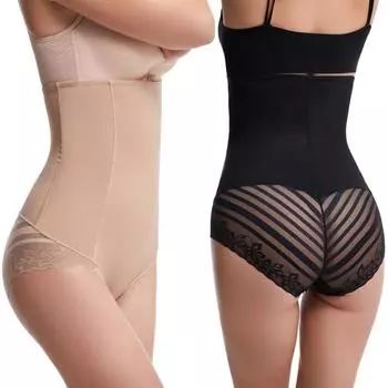 Женские невидимые трусики с высокой посадкой, корректирующие форму живота, сексуальные кружевные трусики с цветочным принтом и прозрачными подтягивающими трусиками для ягодиц Shpewear L