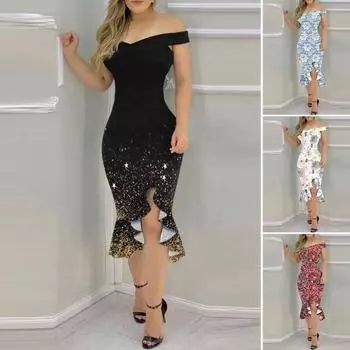 Женские нижние юбки больших размеров, летнее торжественное платье без бретелек с оборками и цветочным принтом, женское элегантное облегающее платье для свадьбы M красный