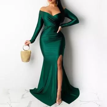 Женские нижние юбки больших размеров, женское облегающее платье, сексуальное облегающее платье с v-образным вырезом и открытыми плечами для женщин 2XL синий