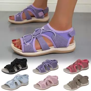 Женские низкие дышащие спортивные римские пляжные сандалии с цветными блоками и рыбьим ртом 43 розовый