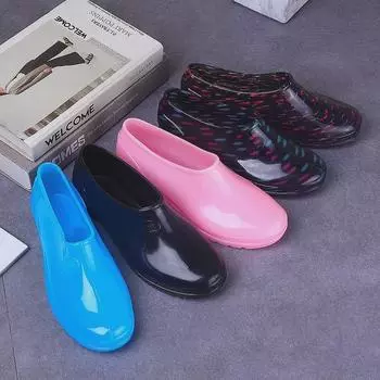 Женские низкие резиновые сапоги – нескользящая, водонепроницаемая, резиновая обувь для весны и осени 40