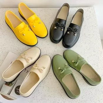 Женские низкие туфли, нескользящие и водонепроницаемые, короткие резиновые туфли 40 чёрный