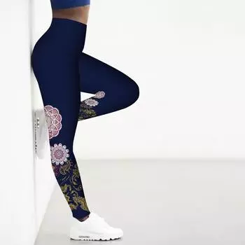 Женские ночные цветочные принты эластичные леггинсы для йоги фитнес бег спортзал спортивные активные брюки XS разноцветный