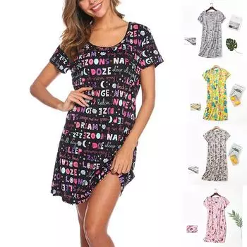 Женские ночные рубашки, мягкая и удобная хлопковая шелковая ночная рубашка, летнее платье, повседневная свободная ночная рубашка, женская ночная рубашка S светло-синий