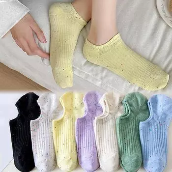 Женские носки без шоу. Женские нескользящие носки с низким вырезом. Повседневные невидимые носки на плоской подошве. one size чёрный