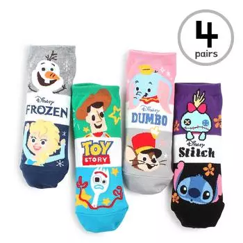 Женские носки Disney Friendship, кроссовки, обувь, носки, для девочек и мальчиков (до щиколотки, 4 пары) PE58 22cm - 25cm