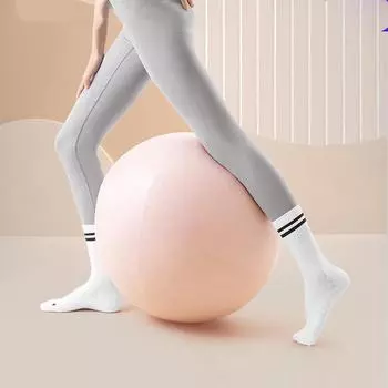 Женские носки для йоги со средней посадкой, размеры 35–39, нескользящие носки для пилатеса, спортивные носки для прыжков на подошве, гимнастики One-size белый