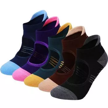 Женские носки для пилатеса, йоги, осень-зима, спортивные, из чесаного хлопка, противоскользящие, дышащие, с открытой спиной, женские носки для балета и танцев для фитнеса, зала US 4.5-10 EU 35-40