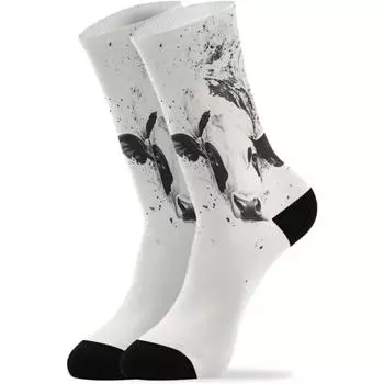 Женские носки до щиколотки для мужчин и женщин, модные милые носки для мальчиков и девочек для повседневной носки, бега, праздничные подарки, корова, плавающая в воздухе