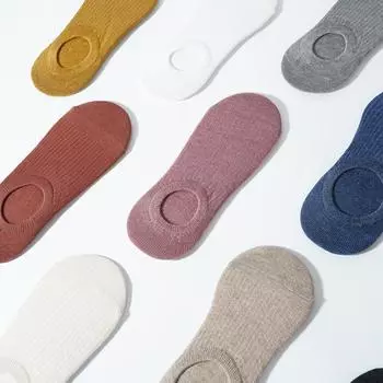 Женские носки до щиколотки, повседневные невидимые носки ярких цветов, нескользящие хлопковые носки для ног 35-39