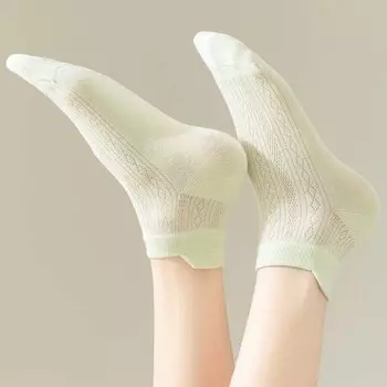 Женские носки до щиколотки, сетчатые носки-лодочки, модные женские короткие носки, весна белый