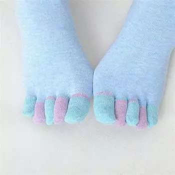 Женские носки до середины икры из чистого хлопка, цвет на палец, весна 15cm