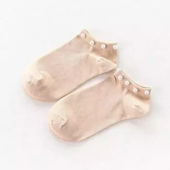 Женские носки Хлопок Милый конфетный цвет Имитация жемчуга Женские носки. Повседневные Женские Короткие Женские Носки Носки Чулочно-носочные изделия