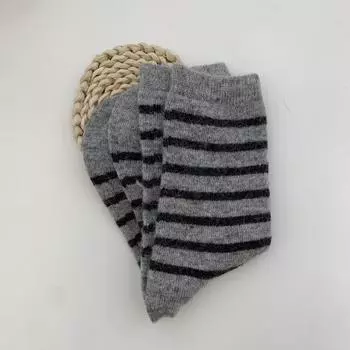 Женские носки из 20% кроличьей шерсти, повседневные, полосатые, кашемировые, шерстяные, длинные, женские, зимние, толстые, теплые, уличные, термоноски, подарки EUR 34-39