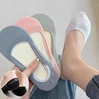 Женские носки-лайнеры с низким вырезом, нескользящие носки до щиколотки, невидимые носки для плоской лодки One size белый