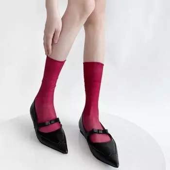 Женские носки летние ультратонкие прозрачные нейлоновые длинные носки женские повседневные тонкие дышащие однотонные черные белые телесно-серые носки