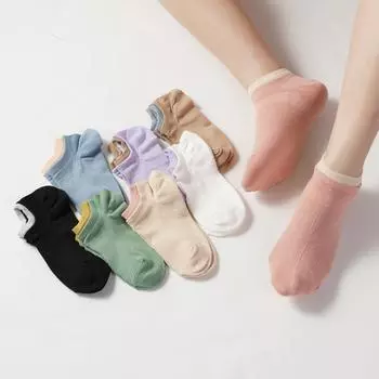 Женские носки-лодочки, неглубокие невидимые носки, впитывающие пот, дезодорирующие, дышащие, тонкие, короткие летние носки из сетчатой ткани one size чёрный