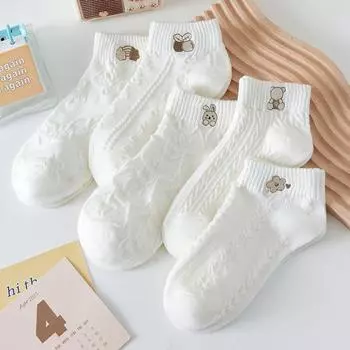 Женские носки, мягкие носки до щиколотки, милые спортивные носки, хлопковые носки с радужными рисунками для взрослых 1 pair