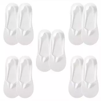 Женские носки-невидимки 5-8 пар - нескользящие низкие подкладки для плоской обуви и лодочек, дышащие и невидимые One Size