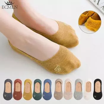 Женские носки-невидимки, нескользящие носки с невидимой подкладкой до щиколотки one size